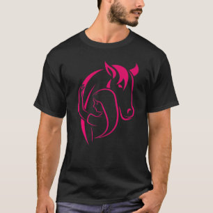 Camiseta Cavalo Colorido Silhueta de Cavalgada a Cavalo