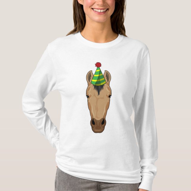 Camiseta Cavalo com chapéu de festa (Frente)