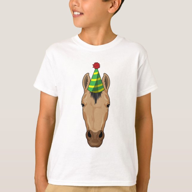 Camiseta Cavalo com chapéu de festa (Frente)
