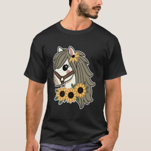 Camiseta Cavalo com Flores Cavalinho de Montar Fofo