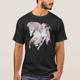 Camiseta Cavalo com Flores Roupa Para Cavalos Animais