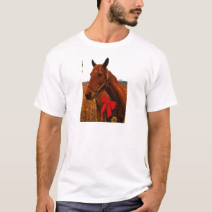 Camiseta Cavalo com Laço Vermelho