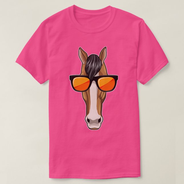 Camiseta Cavalo com óculos de sol 2 (Frente do Design)