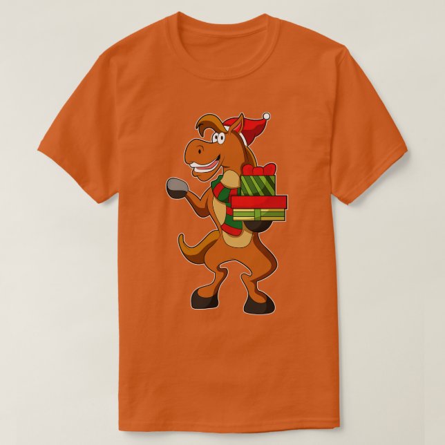 Camiseta Cavalo com presentes de Scarf Santa (Frente do Design)