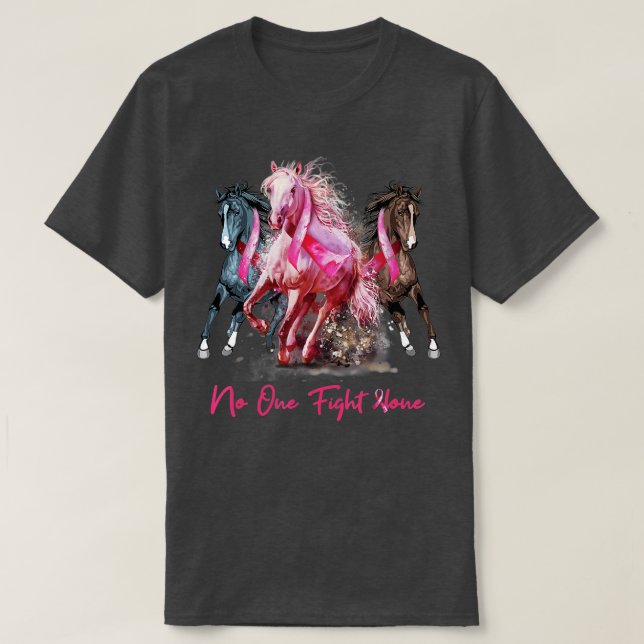 Camiseta Cavalo com Sensibilização para o Cancer Mulheres C (Frente do Design)