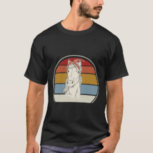 Camiseta Cavalo Com Sobremesas De Vintagem Do Cavalo De Ban