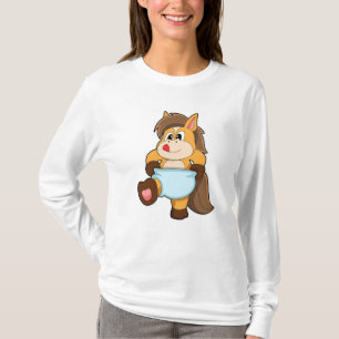 Camiseta Cavalo como bebê com Fralda