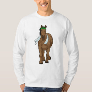 Camiseta Cavalo como corredor com toalha