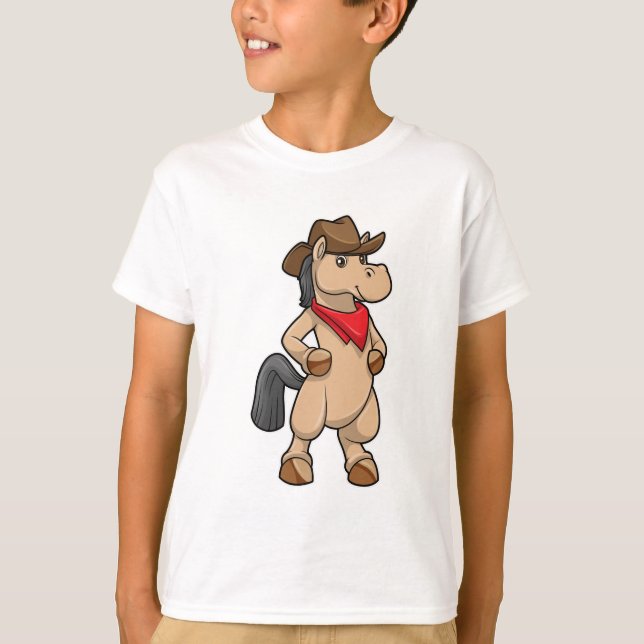 Camiseta Cavalo como Cowboy (Frente)
