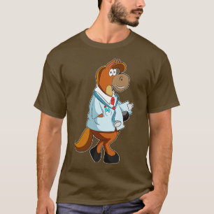 Camiseta Cavalo como Doutor com Jaleco de Estetoscópio