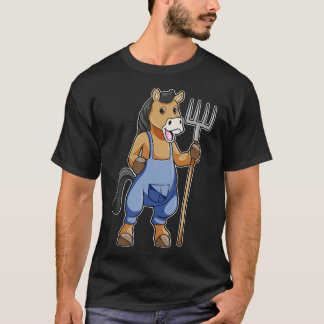 Camiseta Cavalo como Farmer com Rake