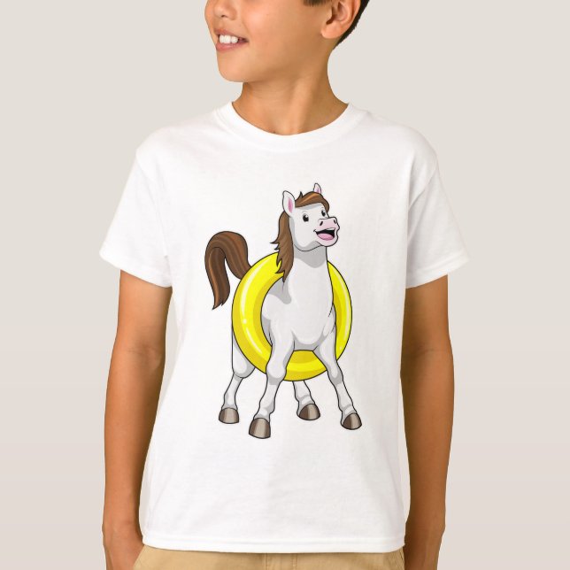 Camiseta Cavalo como nadador com Lifebouy (Frente)