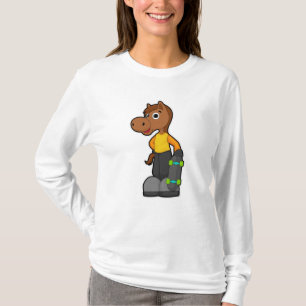Camiseta Cavalo como Patinador com skate