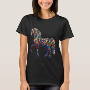 Camiseta Cavalo corante com padrão - impressão elegante