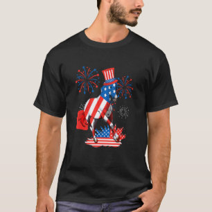 Camiseta Cavalo Correndo 4 De Julho Feliz Para Homens Mulh