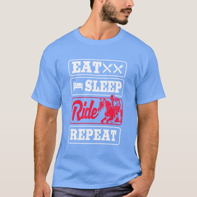 Camiseta Cavalo Correndo Jockey Comendo Cavalo Cavalo Repet (Frente)