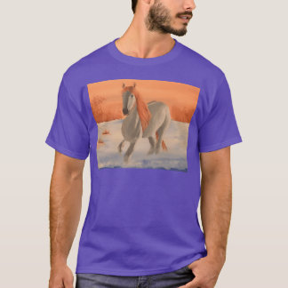 Camiseta Cavalo correndo na família da neve