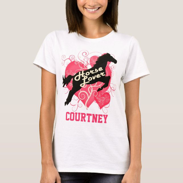 Camiseta Cavalo Courtney personalizado amante (Frente)