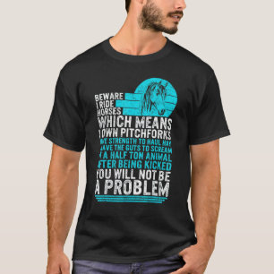 Camiseta Cavalo Cuidado Eu Cavalgo Cavalos Garota De Montar