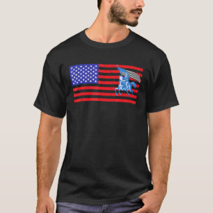 Camiseta Cavalo da Bandeira Americana Distorcida 2