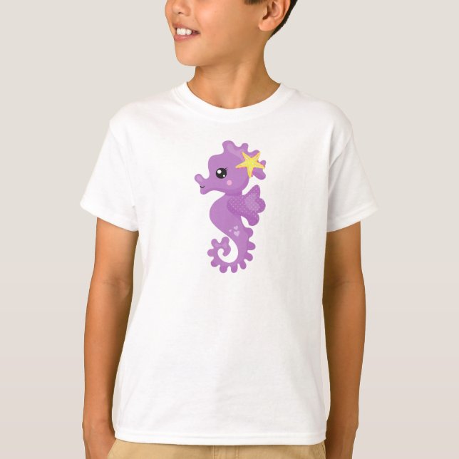 Camiseta Cavalo-da-costa, cavalo-do-mato-roxo, Starfish, Co (Frente)