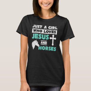 Camiseta Cavalo da Oração de Jesus Garotas Mulheres Cavale