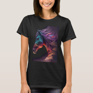 Camiseta Cavalo Da Trilha De Cavalgar Noturna Cavalgada Lo