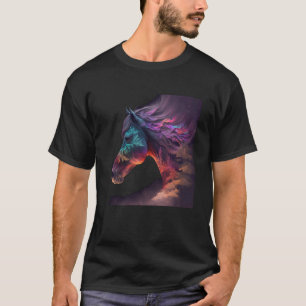 Camiseta Cavalo Da Trilha De Montar A Cavalo Noturna Lo