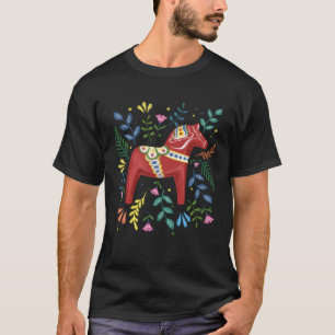 Camiseta Cavalo Dala Sueco Folclore Bandeira da Suécia Dala