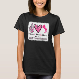 Camiseta Cavalo De Amor Pela Paz E Um Câncer De Mama Curto