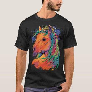 Camiseta Cavalo de aquarela para cavaleiros