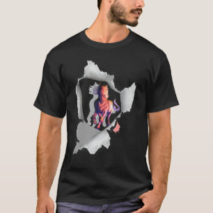 Camiseta Cavalo de Arte Correndo Cavalo Animal Para Homen