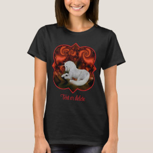 Camiseta Cavalo de Arte Fantasia Unicórnio Branco Fractal V