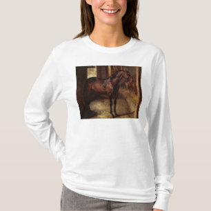 Camiseta Cavalo de baía escuro no estábulo