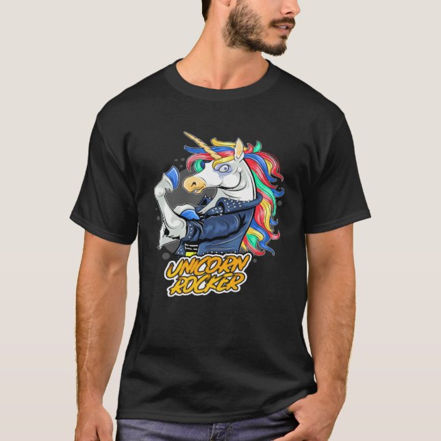 Camiseta Cavalo de balanço potro celestial cabelo colorido (Frente)