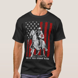 Camiseta Cavalo de Batalha da Bandeira Americana dos Templá