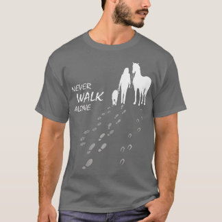 Camiseta Cavalo de cão nunca anda sozinho, fã de cavalo, am
