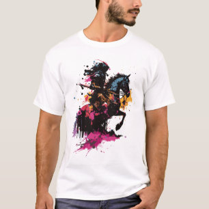 Camiseta Cavalo de cavalaria de guerra na aquarela