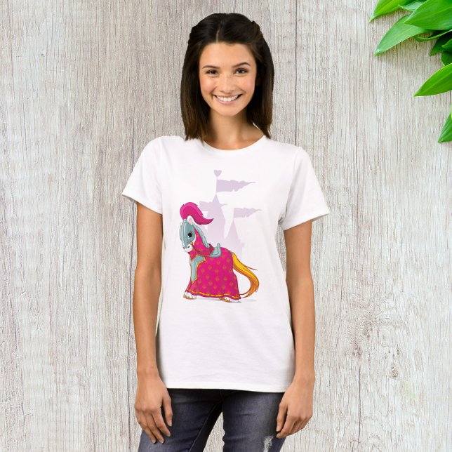 Camiseta Cavalo de Cavaleiro Medieval em Armadura Fantasia (Criador carregado)