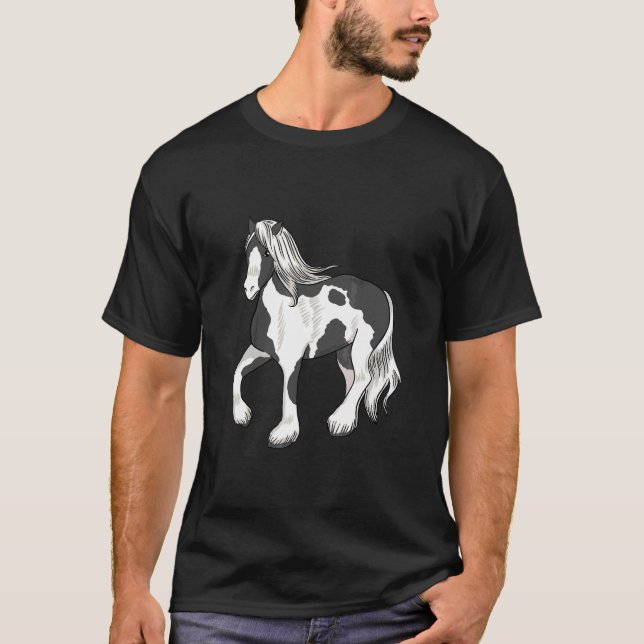 Camiseta Cavalo de Cavalo Motif Cavalos Cavalos Costeiros (Frente)