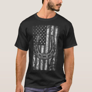 Camiseta Cavalo De Cavalo Ss Cute Ss American Flag Usa For