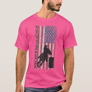 Camiseta Cavalo de Corrida de Barril e Garotas de Rodeio