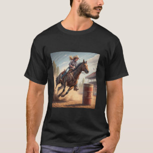 Camiseta Cavalo De Corrida De Barril Rodeio De Montaria Cou