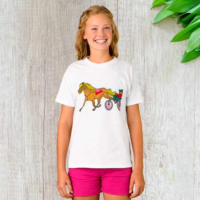 Camiseta Cavalo de Corrida de Harness e Motorista (Criador carregado)