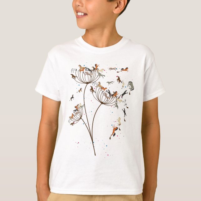 Camiseta Cavalo De Dandelion Para Cavalos De Sobrevivência (Frente)