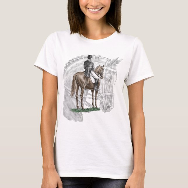 Camiseta Cavalo de Dressagem de XHalt-Salute (Frente)