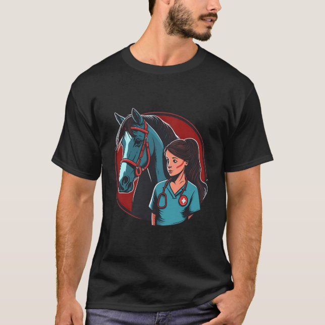 Camiseta Cavalo De Enfermagem Médica Em Enfermeiro (Frente)