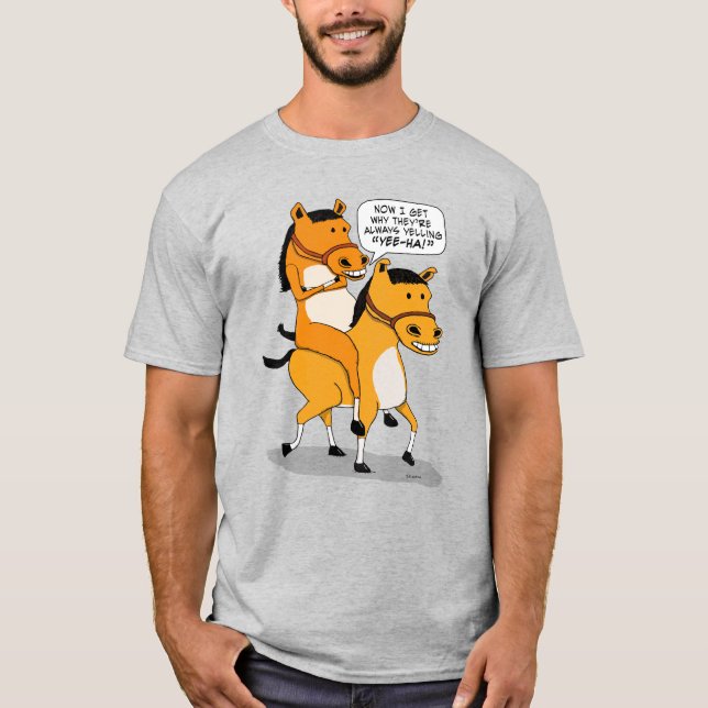 Camiseta Cavalo de equitação engraçado (Frente)