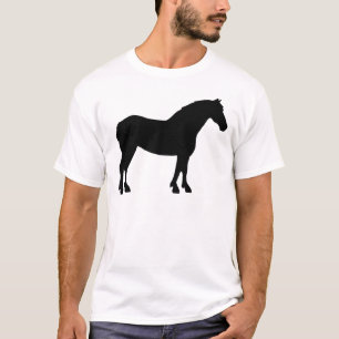 Camiseta Cavalo de esboço (preto)