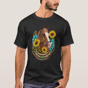 Camiseta Cavalo de Ferradura Ocidental Rodeio Rodeio Cavalo